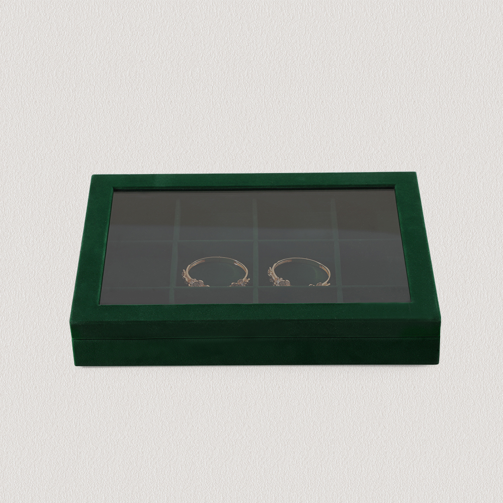 Yinbeini Professional Jewelry Display Tray High Grade Solid Wood and Microfiber Material for Window Display Counter Decoration P017