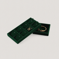 Yinbeini Professional Jewelry Display Tray High Grade Solid Wood and Microfiber Material for Window Display Counter Decoration P017