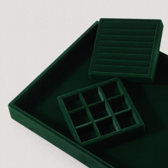 Yinbeini Professional Jewelry Display Tray High Grade Solid Wood and Microfiber Material for Window Display Counter Decoration P017