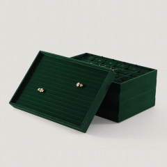 Yinbeini Professional Jewelry Display Tray High Grade Solid Wood and Microfiber Material for Window Display Counter Decoration P017