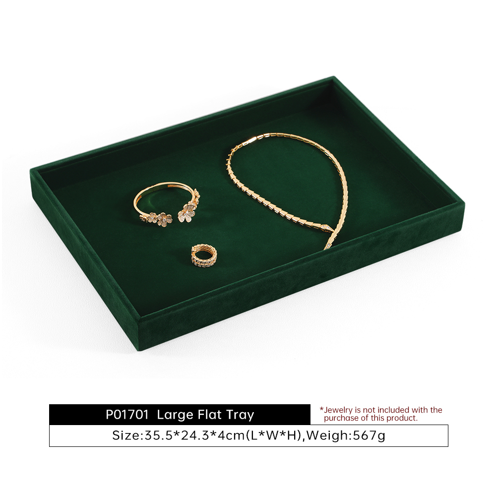 Yinbeini Professional Jewelry Display Tray High Grade Solid Wood and Microfiber Material for Window Display Counter Decoration P017