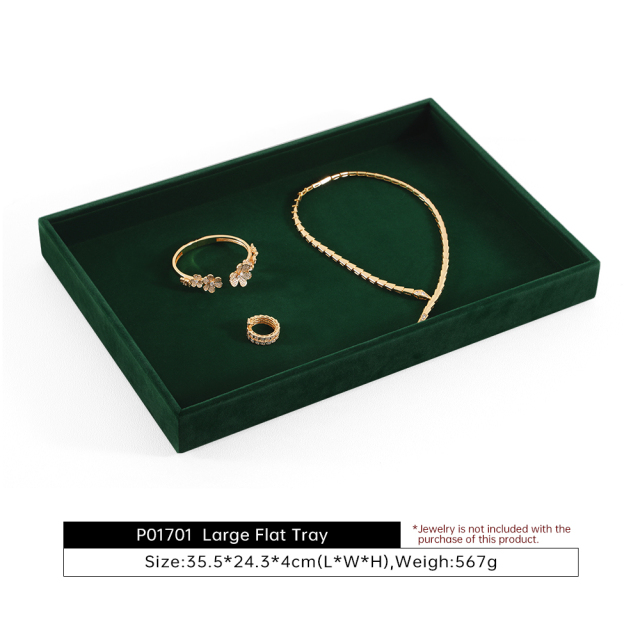 Yinbeini Professional Jewelry Display Tray High Grade Solid Wood and Microfiber Material for Window Display Counter Decoration P017