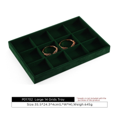Yinbeini Professional Jewelry Display Tray High Grade Solid Wood and Microfiber Material for Window Display Counter Decoration P017