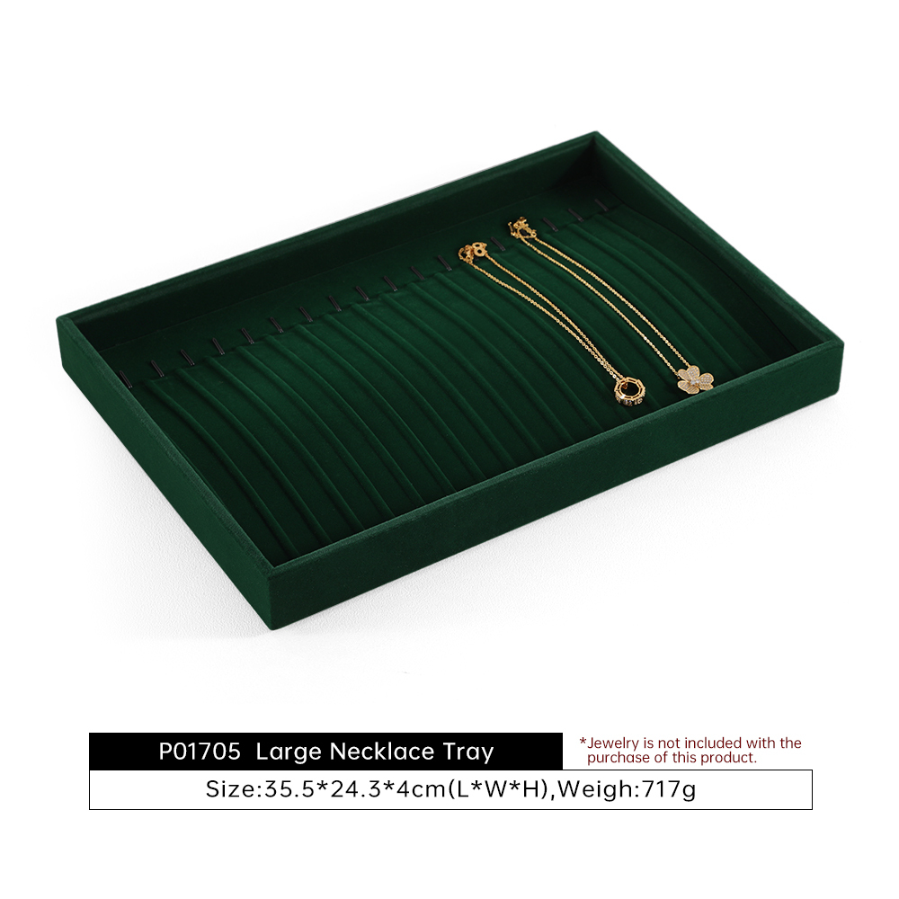 Yinbeini Professional Jewelry Display Tray High Grade Solid Wood and Microfiber Material for Window Display Counter Decoration P017