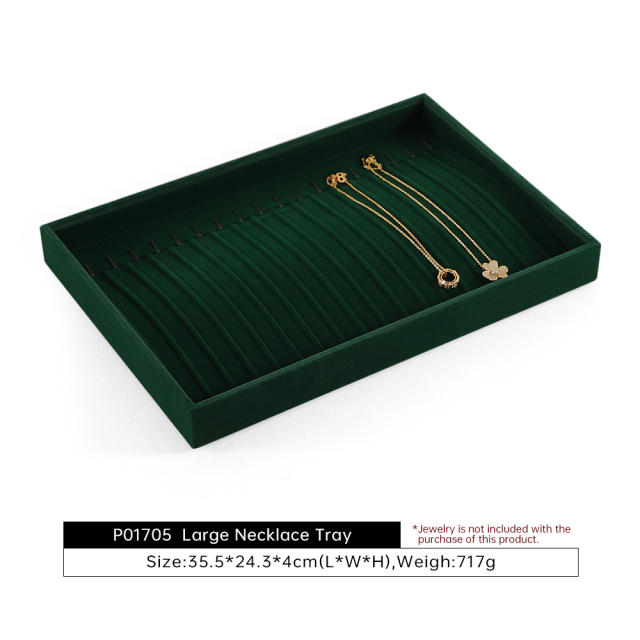 Yinbeini Professional Jewelry Display Tray High Grade Solid Wood and Microfiber Material for Window Display Counter Decoration P017