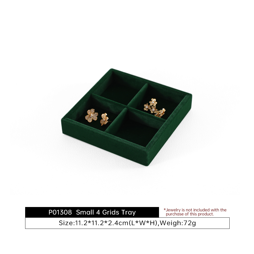 Yinbeini Professional Jewelry Display Tray High Grade Solid Wood and Microfiber Material for Window Display Counter Decoration P017