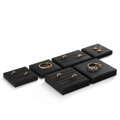 Yinbeini Necklace Ring Bracelet Display Holder PU Leather Jewel Display Set Jewelry Accessories Storage Organizer P018