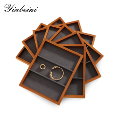 Yinbeini Jewelry tray storage solid wood yellow wood bracelet earrings ring bracelet necklace display tray jewelry display wooden tray P026