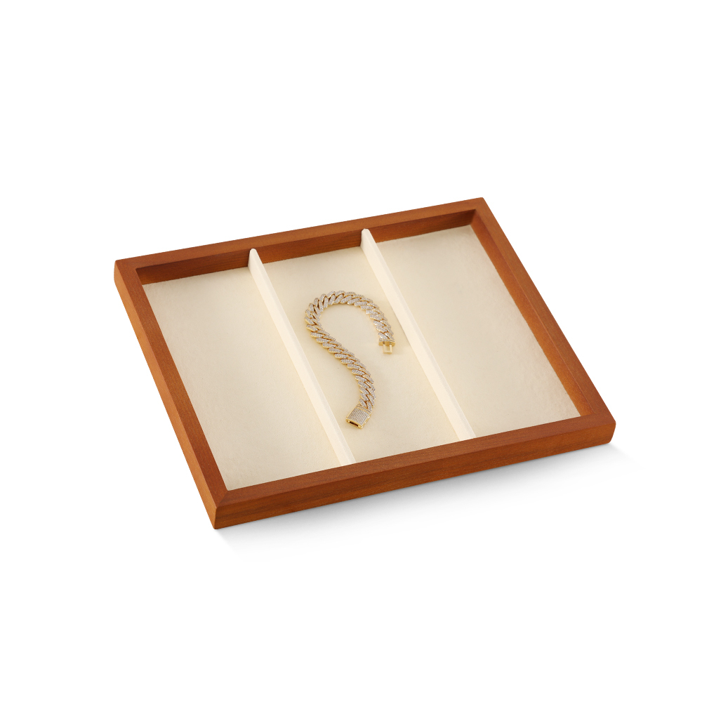 Yinbeini Jewelry tray storage solid wood yellow wood bracelet earrings ring bracelet necklace display tray jewelry display wooden tray P026