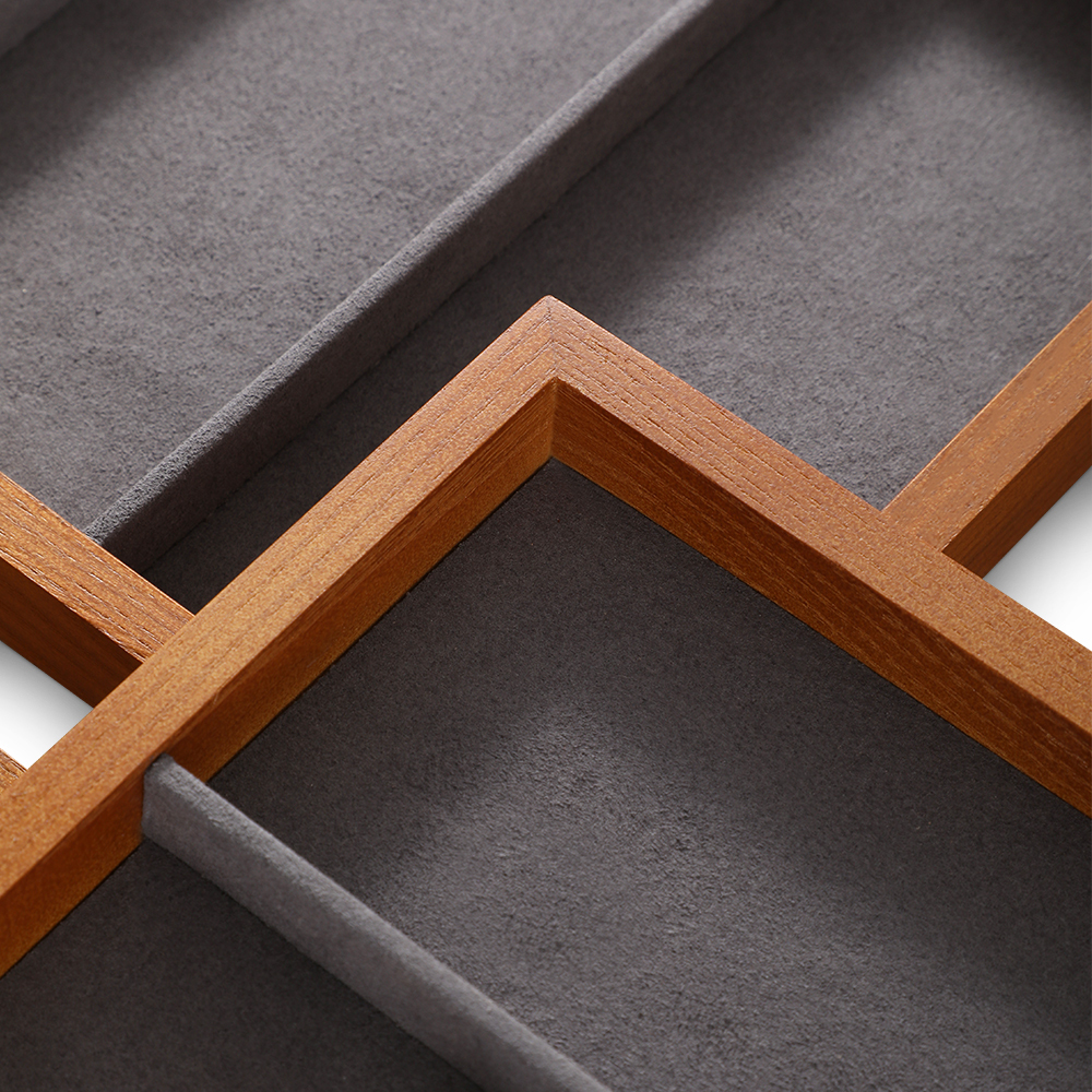 Yinbeini Jewelry tray storage solid wood yellow wood bracelet earrings ring bracelet necklace display tray jewelry display wooden tray P026