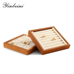 Yinbeini Jewelry storage tray jewelry display pallet empty ring tray pendant tray bracelet bracelet arc solid wood jewelry display tray P027