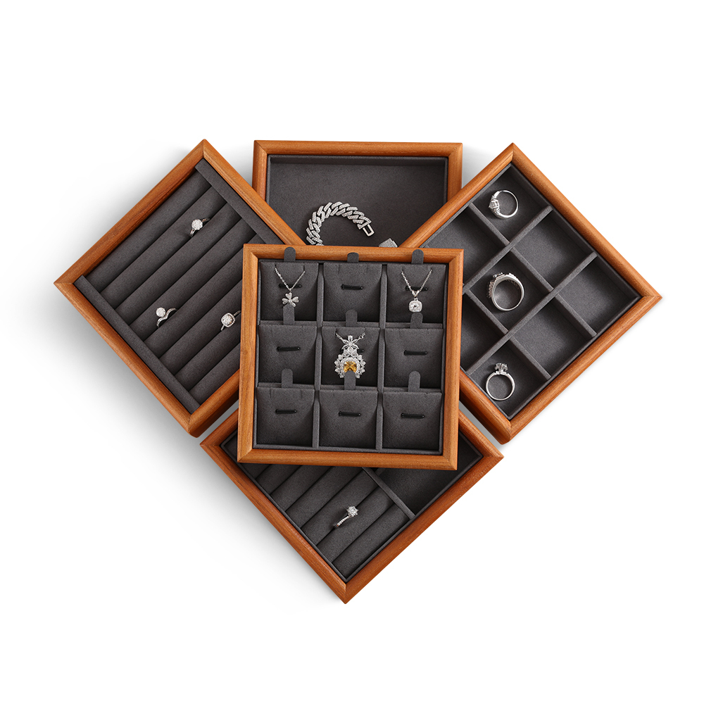 Yinbeini Jewelry storage tray jewelry display pallet empty ring tray pendant tray bracelet bracelet arc solid wood jewelry display tray P027