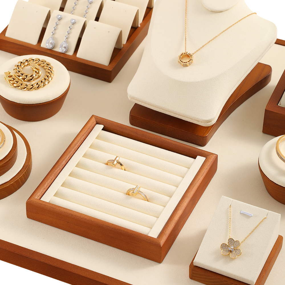 Yinbeini Jewelry storage tray jewelry display pallet empty ring tray pendant tray bracelet bracelet arc solid wood jewelry display tray P027