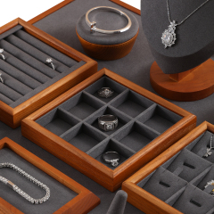 Yinbeini Jewelry storage tray jewelry display pallet empty ring tray pendant tray bracelet bracelet arc solid wood jewelry display tray P027