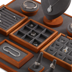 Yinbeini Jewelry storage tray jewelry display pallet empty ring tray pendant tray bracelet bracelet arc solid wood jewelry display tray P027