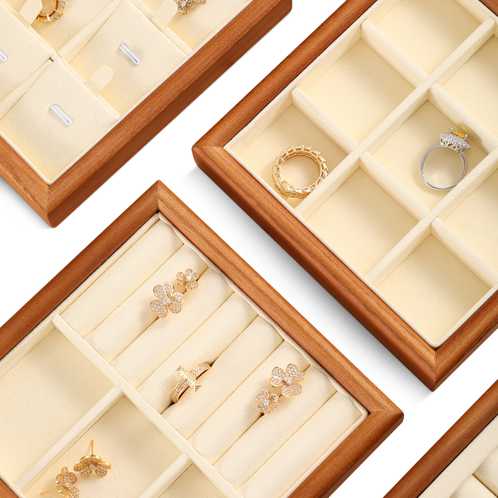 Yinbeini Jewelry storage tray jewelry display pallet empty ring tray pendant tray bracelet bracelet arc solid wood jewelry display tray P027