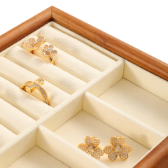 Yinbeini Jewelry storage tray jewelry display pallet empty ring tray pendant tray bracelet bracelet arc solid wood jewelry display tray P027