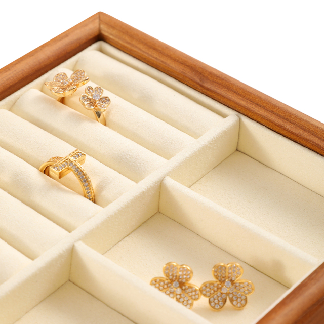 Yinbeini Jewelry storage tray jewelry display pallet empty ring tray pendant tray bracelet bracelet arc solid wood jewelry display tray P027