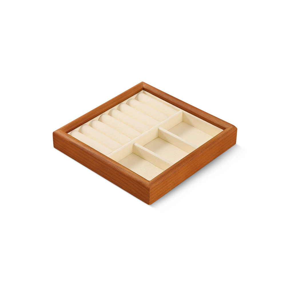 Yinbeini Jewelry storage tray jewelry display pallet empty ring tray pendant tray bracelet bracelet arc solid wood jewelry display tray P027