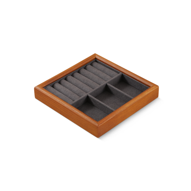 Yinbeini Jewelry storage tray jewelry display pallet empty ring tray pendant tray bracelet bracelet arc solid wood jewelry display tray P027