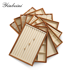 Yinbeini Jewelry storage tray jewelry display pallet empty ring tray pendant tray bracelet bracelet inner oblique solid wood jewelry display tray P028