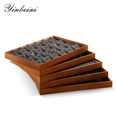 Yinbeini Jewelry storage tray jewelry display pallet empty ring tray pendant tray bracelet bracelet inner oblique solid wood jewelry display tray P028