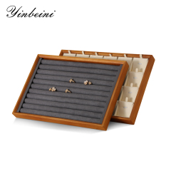 Yinbeini Jewelry storage tray jewelry display pallet empty ring tray pendant tray bracelet bracelet inner oblique solid wood jewelry display tray P028