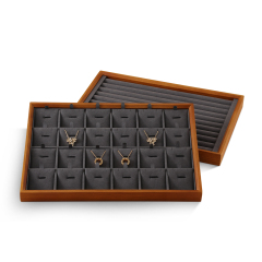 Yinbeini Jewelry storage tray jewelry display pallet empty ring tray pendant tray bracelet bracelet inner oblique solid wood jewelry display tray P028