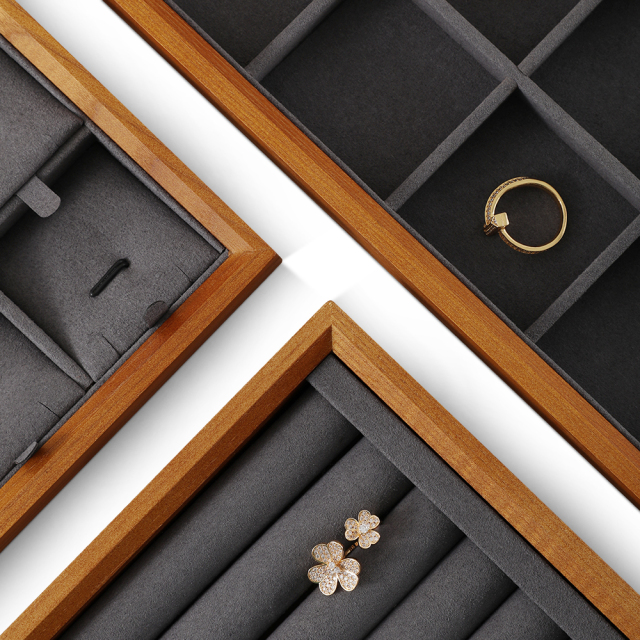 Yinbeini Jewelry storage tray jewelry display pallet empty ring tray pendant tray bracelet bracelet inner oblique solid wood jewelry display tray P028