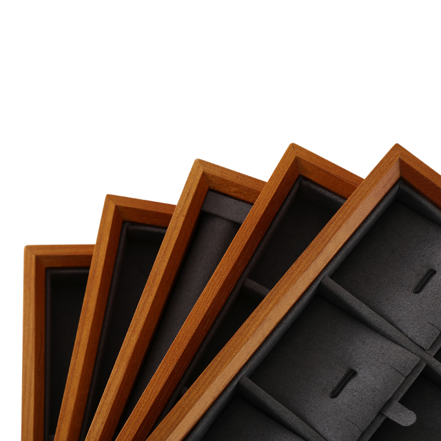 Yinbeini Jewelry storage tray jewelry display pallet empty ring tray pendant tray bracelet bracelet inner oblique solid wood jewelry display tray P028