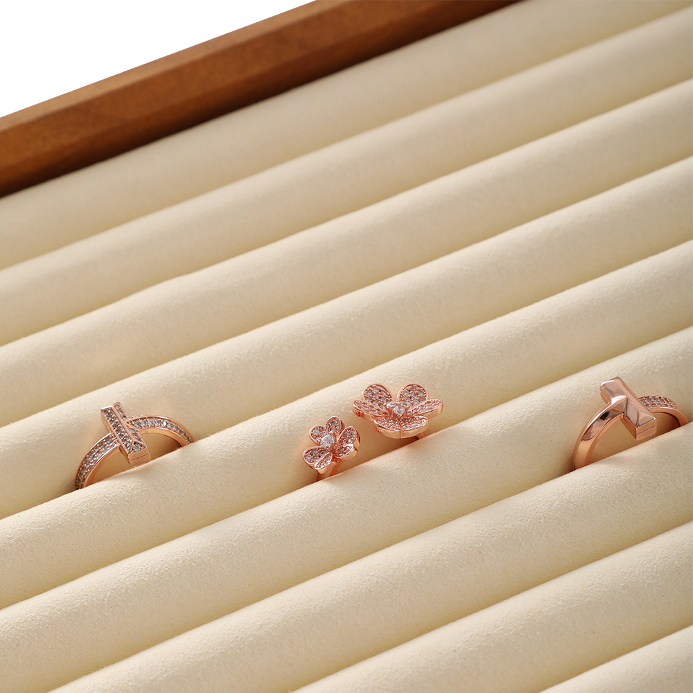 Yinbeini Jewelry storage tray jewelry display pallet empty ring tray pendant tray bracelet bracelet inner oblique solid wood jewelry display tray P028