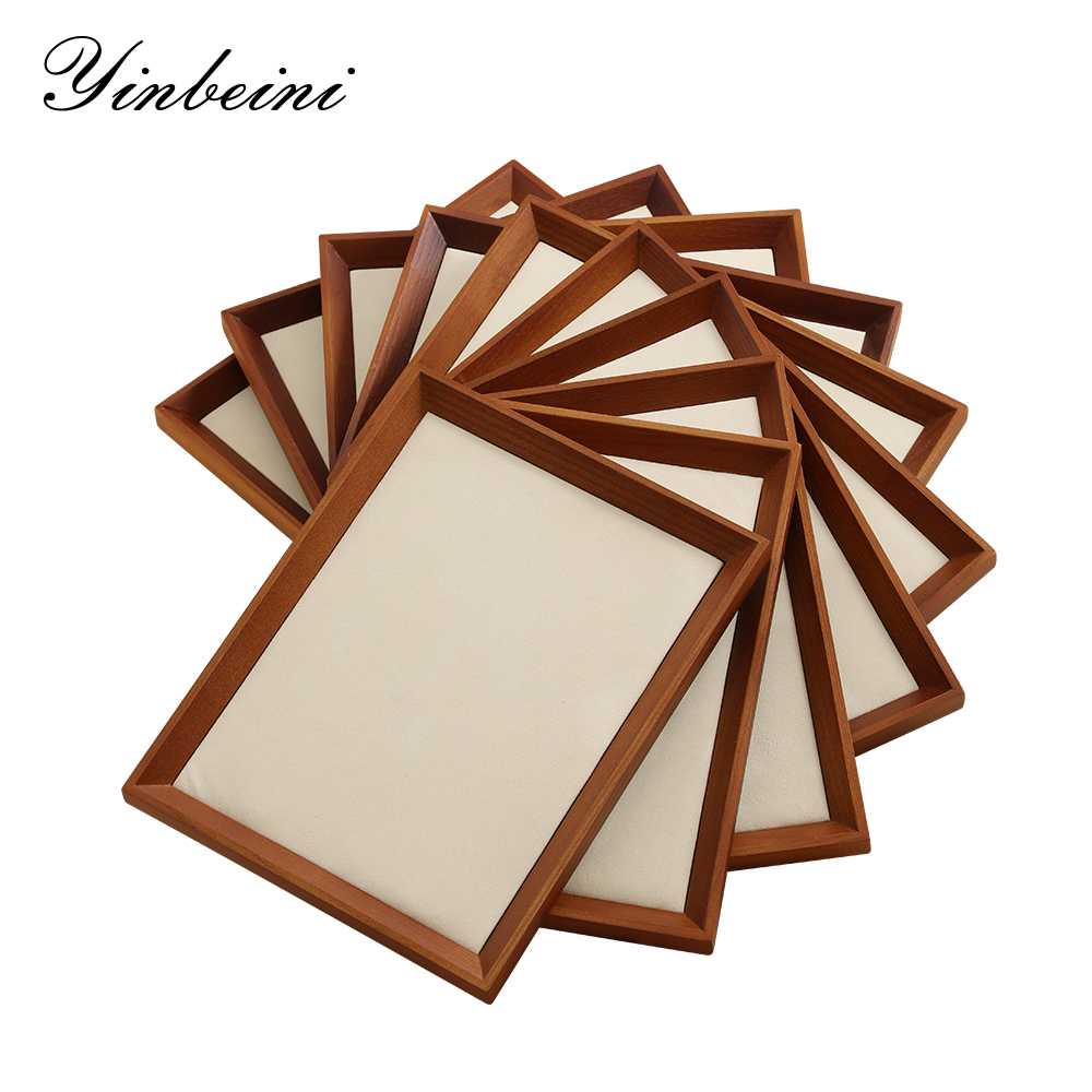 Yinbeini Jewelry storage tray jewelry display pallet flat tray inclined solid wood bracelet bracelet ring necklace jewelry display tray P029