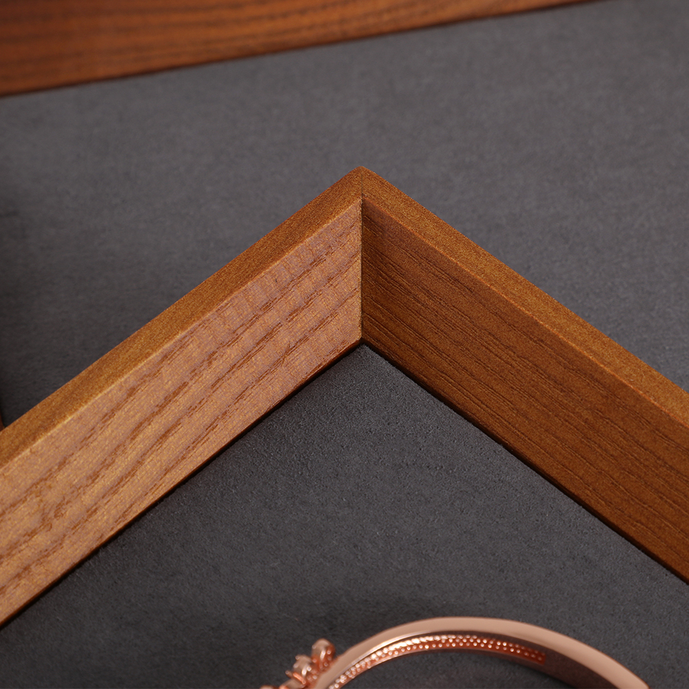 Yinbeini Jewelry storage tray jewelry display pallet flat tray inclined solid wood bracelet bracelet ring necklace jewelry display tray P029