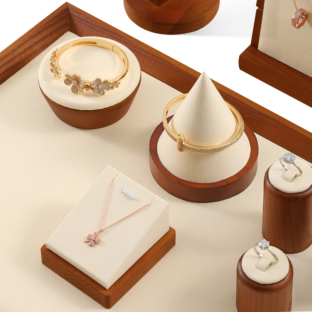 Yinbeini Jewelry storage tray jewelry display pallet flat tray inclined solid wood bracelet bracelet ring necklace jewelry display tray P029