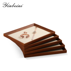 Yinbeini Jewelry storage tray jewelry display pallet flat tray inclined solid wood bracelet bracelet ring necklace jewelry display tray P029