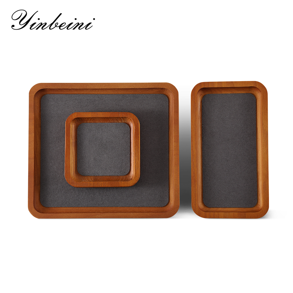 Yinbeini arc solid wood jewelry storage tray bracelet ring necklace jewelry display tray Jewelry display flat pallet P030