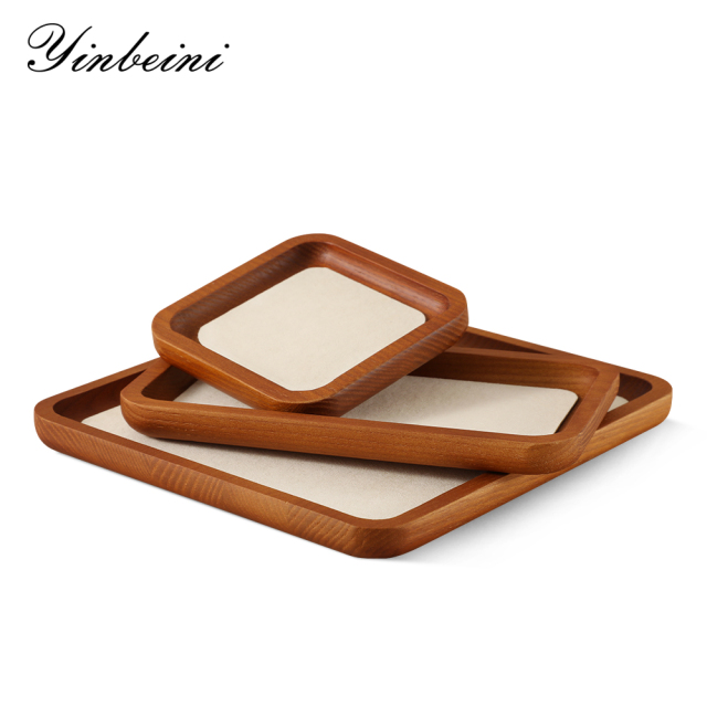 Yinbeini arc solid wood jewelry storage tray bracelet ring necklace jewelry display tray Jewelry display flat pallet P030