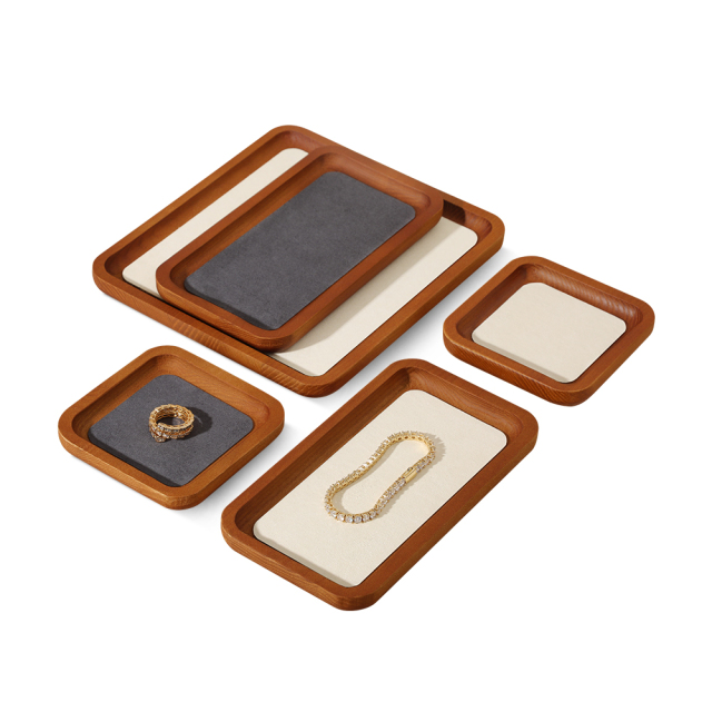 Yinbeini arc solid wood jewelry storage tray bracelet ring necklace jewelry display tray Jewelry display flat pallet P030