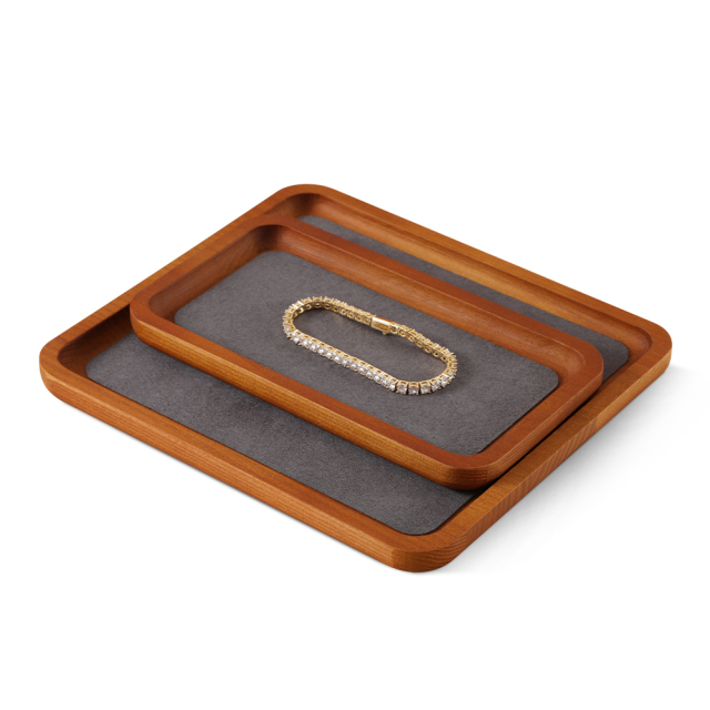 Yinbeini arc solid wood jewelry storage tray bracelet ring necklace jewelry display tray Jewelry display flat pallet P030