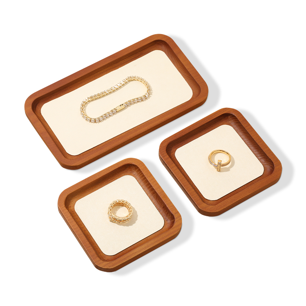 Yinbeini arc solid wood jewelry storage tray bracelet ring necklace jewelry display tray Jewelry display flat pallet P030