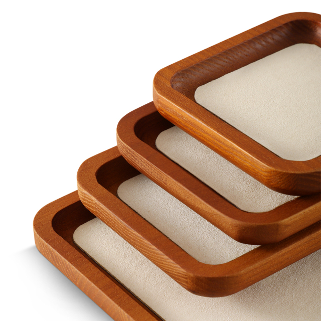 Yinbeini arc solid wood jewelry storage tray bracelet ring necklace jewelry display tray Jewelry display flat pallet P030