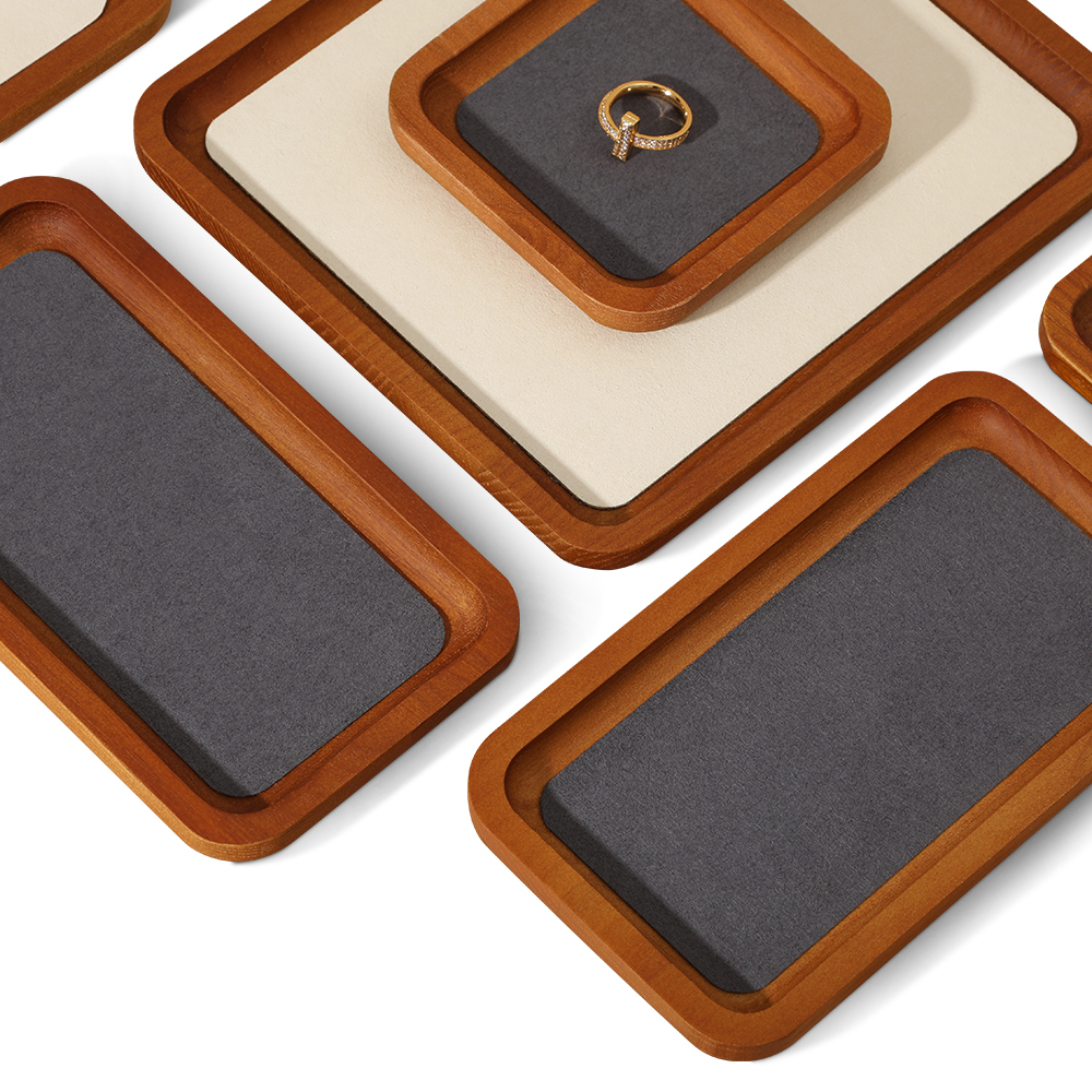 Yinbeini arc solid wood jewelry storage tray bracelet ring necklace jewelry display tray Jewelry display flat pallet P030