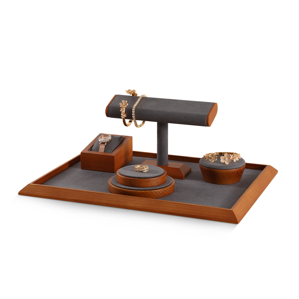 Yinbeini Jewelry display pallet flat tray inclined solid wood bracelet bracelet ring necklace jewelry display tray jewelry storage tray P032
