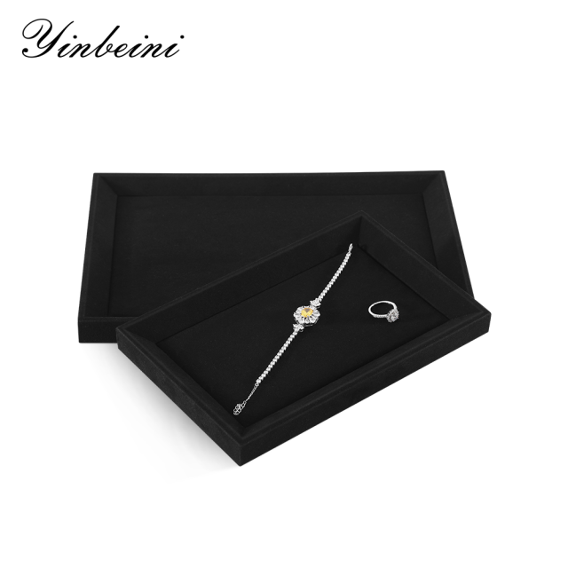 Yinbeini Ring Earrings Chain Bracelet Necklace Storage Tray Microfiber Jewelry Display plat tray Watch Pendant Organizer Tray P034
