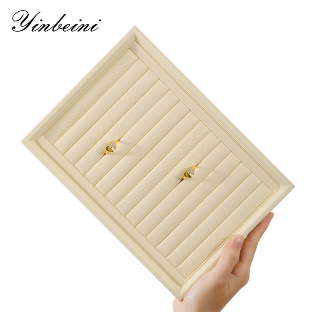 Yinbeini Microfiber Stackable Ring Earring Bracelet Necklace Display Tray Jewelry flat tray Storage Dresser Drawer Organizer P042