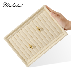 Yinbeini Microfiber Stackable Ring Earring Bracelet Necklace Display Tray Jewelry flat tray Storage Dresser Drawer Organizer P042