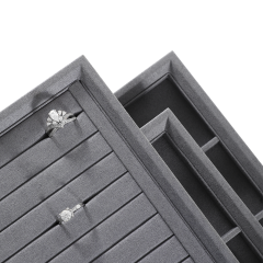Yinbeini Microfiber Stackable Ring Earring Bracelet Necklace Display Tray Jewelry flat tray Storage Dresser Drawer Organizer P042