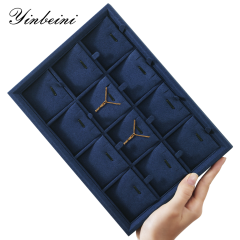 Yinbeini Microfiber Stackable Ring Earring Bracelet Necklace Display Tray Jewelry flat tray Storage Dresser Drawer Organizer P042