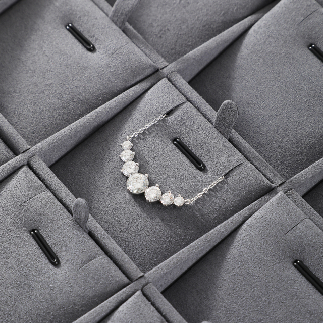 Yinbeini External right-angled surface arc Microfiber Jewelry Tray Ring Bracelet Earrings Necklace Multifunction Tray Jewelry Display Tray P046