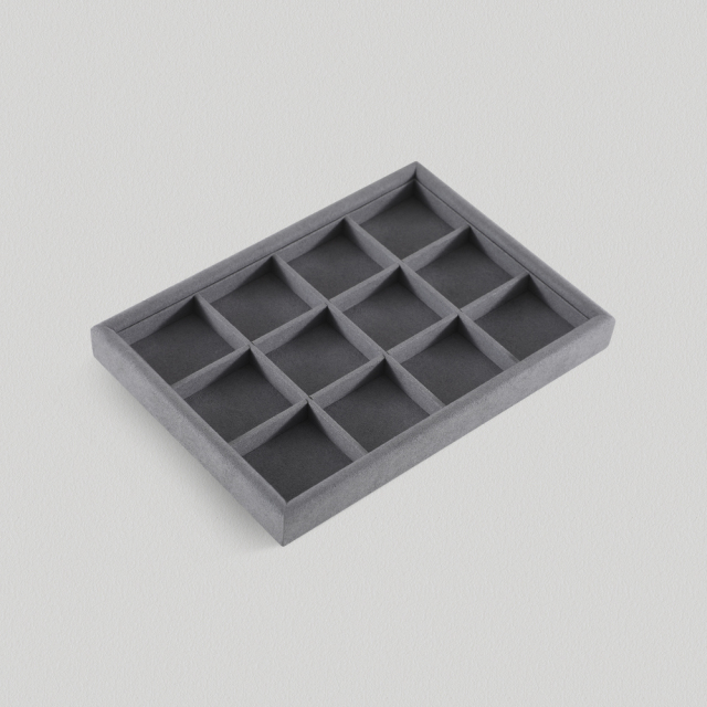 Yinbeini External right-angled surface arc Microfiber Jewelry Tray Ring Bracelet Earrings Necklace Multifunction Tray Jewelry Display Tray P046
